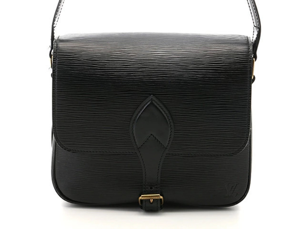 LOUIS VUITTON LV Shoulder Bag Cartouchiere Epi Noir Black